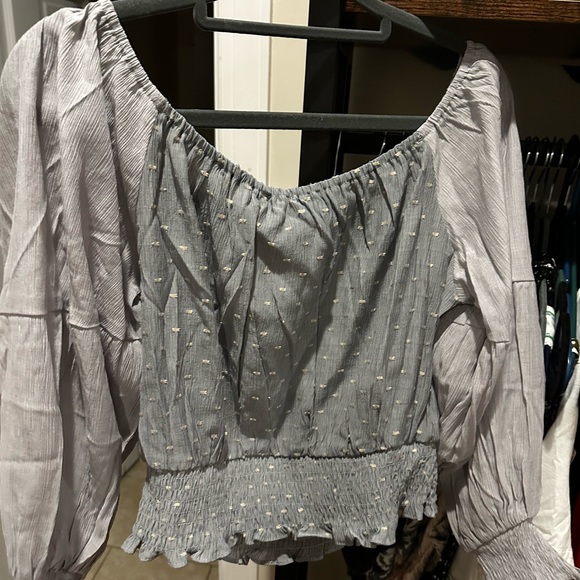 Dance & Marvel Light Gray Blouse - Picture 3 of 3
